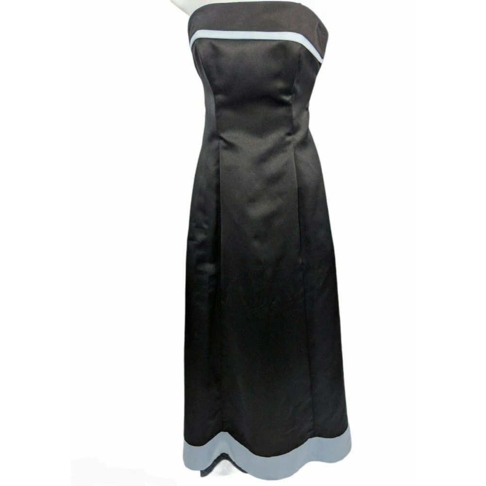 Urban Girl Nites Black and Blue Strapless Gown Size 5/6